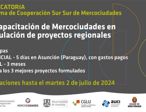 Se extienden postulaciones hasta 2 julio: Capacitación de Mercociudades en formulación de proyectos regionales